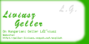 liviusz geller business card